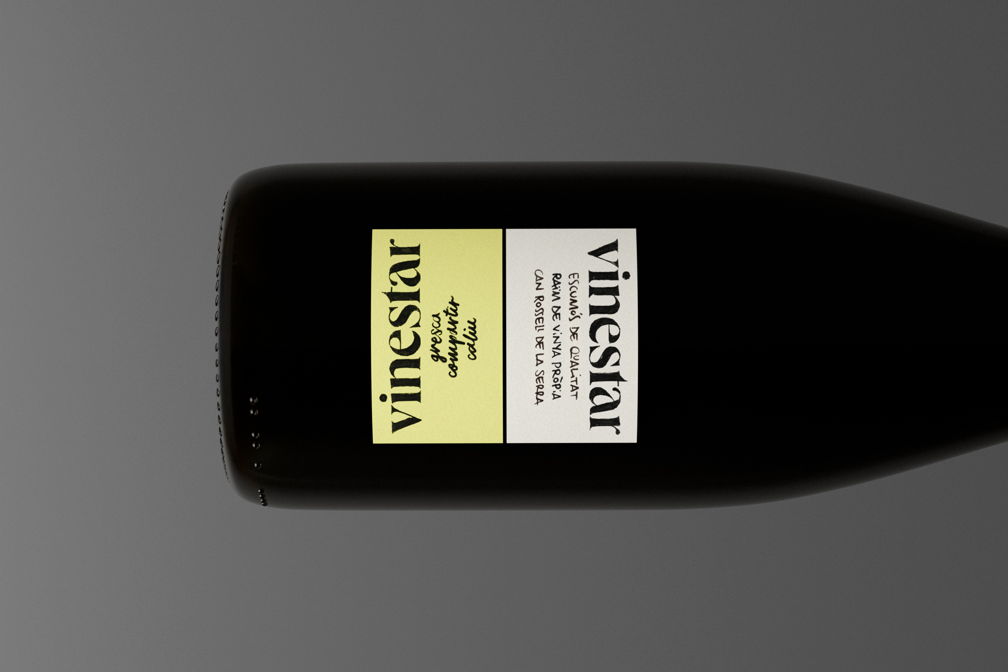 Naming, diseño identidad de marca y diseño de etiqueta para elaborador de vino en Penedès, Vinestar, de Ricard Aliaga i Ariadna